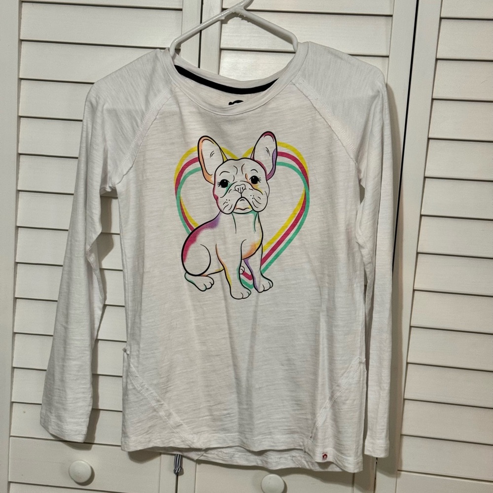 Appaman White Long Sleeve Tee with Dog and Rainbow